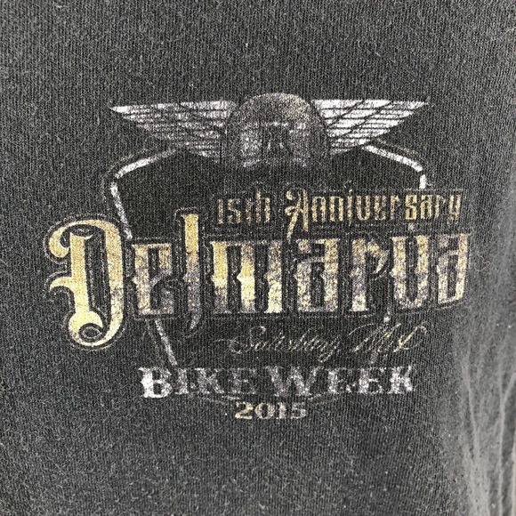 Delmarva Salisbury, MD 2015 Bike Week T-Shirt Men's Large To Medium Double Sided - Picture 3 of 12